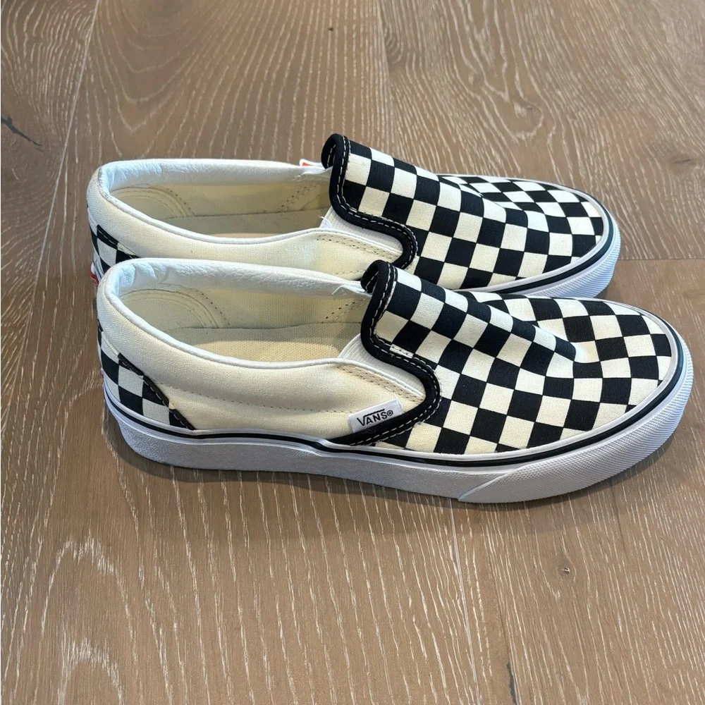 Vans Kids Black and White Checkered Slip-On Sneakers - Picture 2 of 7